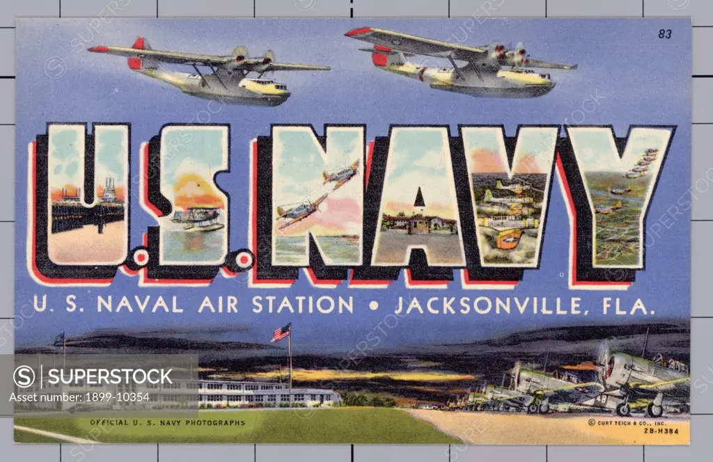 Greeting Card from Naval Air Station. ca. 1942, Jacksonville, Florida, USA, Greeting Card from Naval Air Station 
