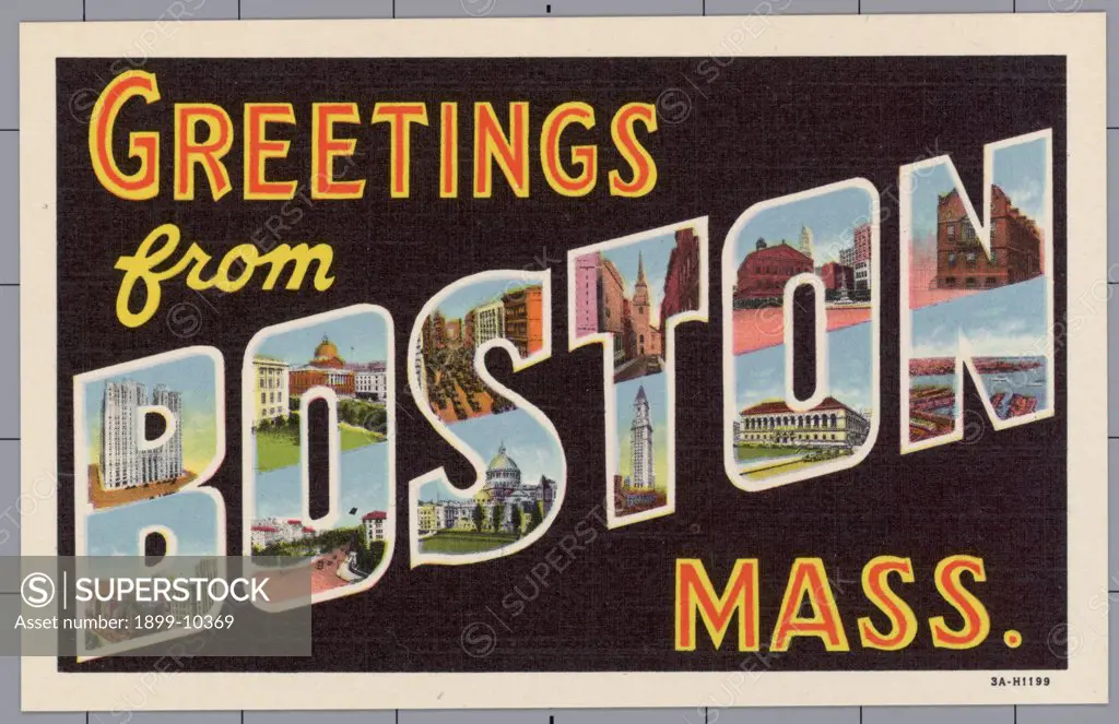 Greeting Card from Boston, Massachusetts. ca. 1933, Boston, Massachusetts, USA, Greeting Card from Boston, Massachusetts 