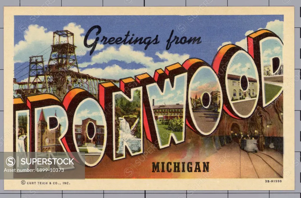 Greeting Card from Ironwood, Michigan. ca. 1943, Ironwood, Michigan, USA, Greeting Card from Ironwood, Michigan 