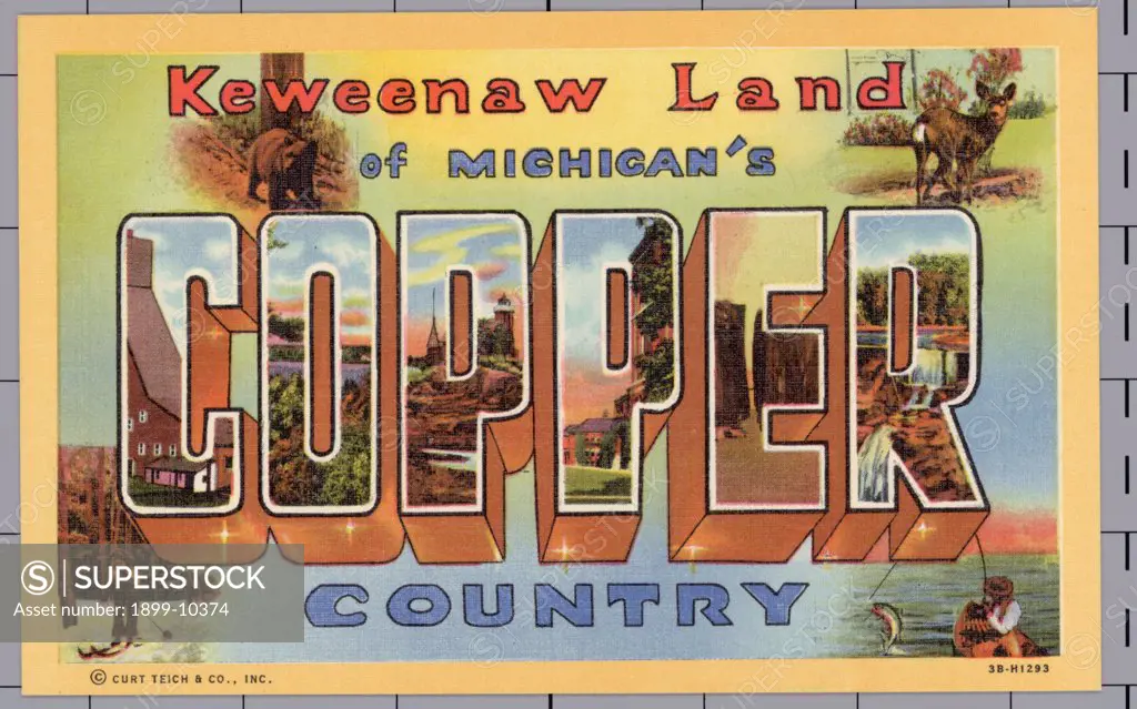 Greeting Card from Michigan's Copper Country. ca. 1943, Michigan, USA, Greeting Card from Michigan's Copper Country 