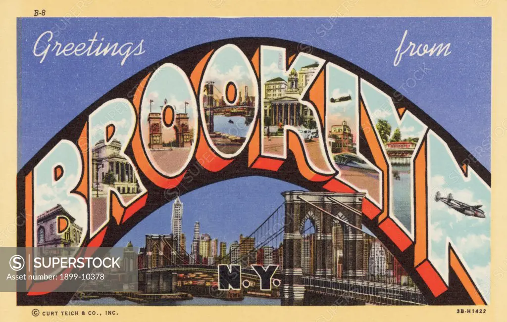 Greeting Card from Brooklyn, New York. ca. 1943, Brooklyn, New York, New York, USA, Greeting Card from Brooklyn, New York 