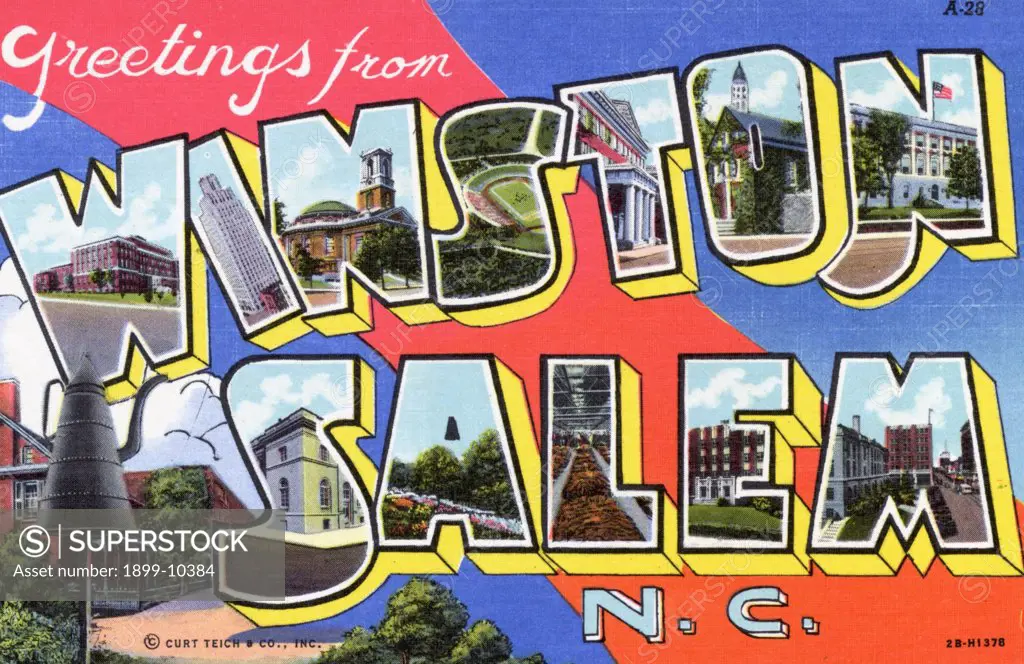 Greeting Card from Winston-Salem, North Carolina. ca. 1942, Winston-Salem, North Carolina, USA, Greeting Card from Winston-Salem, North Carolina 