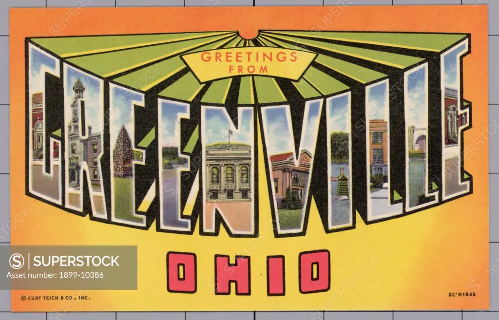 Greeting Card from Greenville, Ohio. ca. 1952, Greenville, Ohio, USA, Greeting Card from Greenville, Ohio 