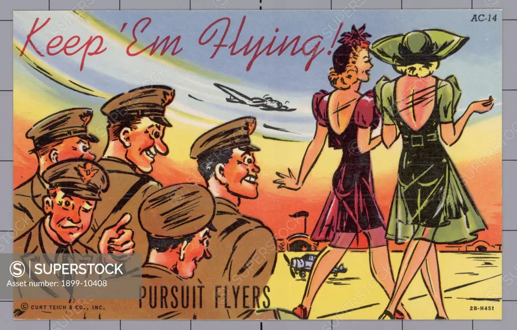 Cartoon for US Air Corps. ca. 1942, PURSUIT FLYERS 