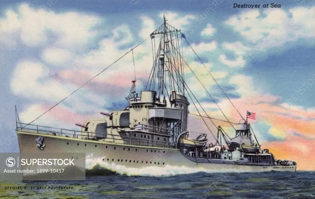Destroyer at Sea. ca. 1942, Destroyer at Sea 