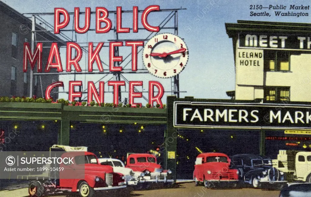 Public Market. ca. 1952, Seattle, Washington, USA, 2150-Public Market. Seattle, Washington 