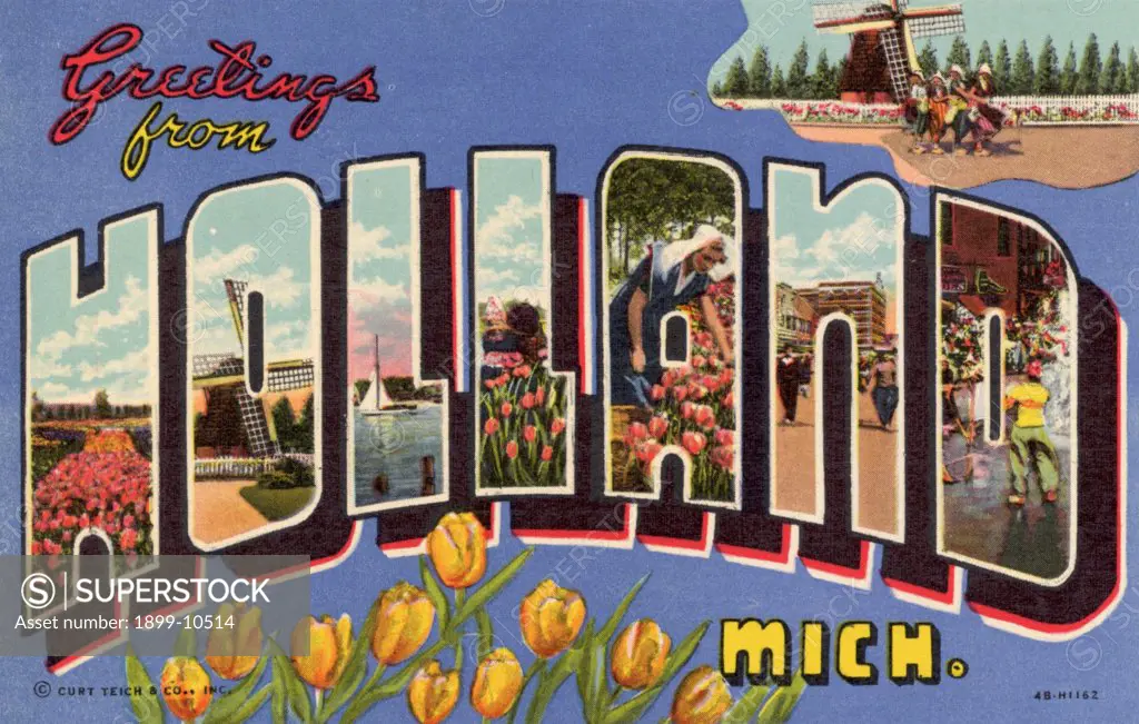 Greeting Card from Holland, Michigan. ca. 1944, Holland, Michigan, USA, Greeting Card from Holland, Michigan 
