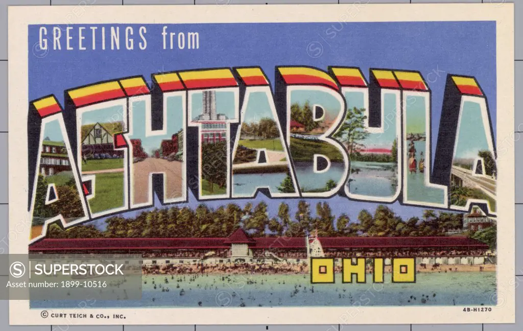 Greeting Card from Ashtabula, Ohio. ca. 1944, Ashtabula, Ohio, USA, Greeting Card from Ashtabula, Ohio 