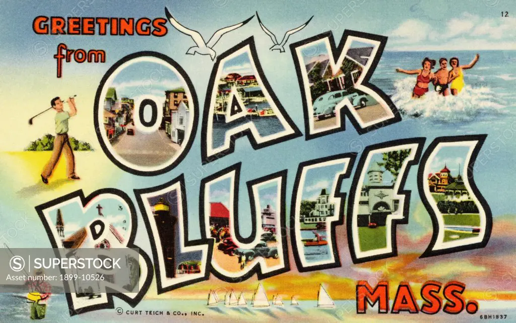 Greeting Card from Oak Bluffs, Massachusetts. ca. 1946, Oak Bluffs, Massachusetts, USA, Greeting Card from Oak Bluffs, Massachusetts 