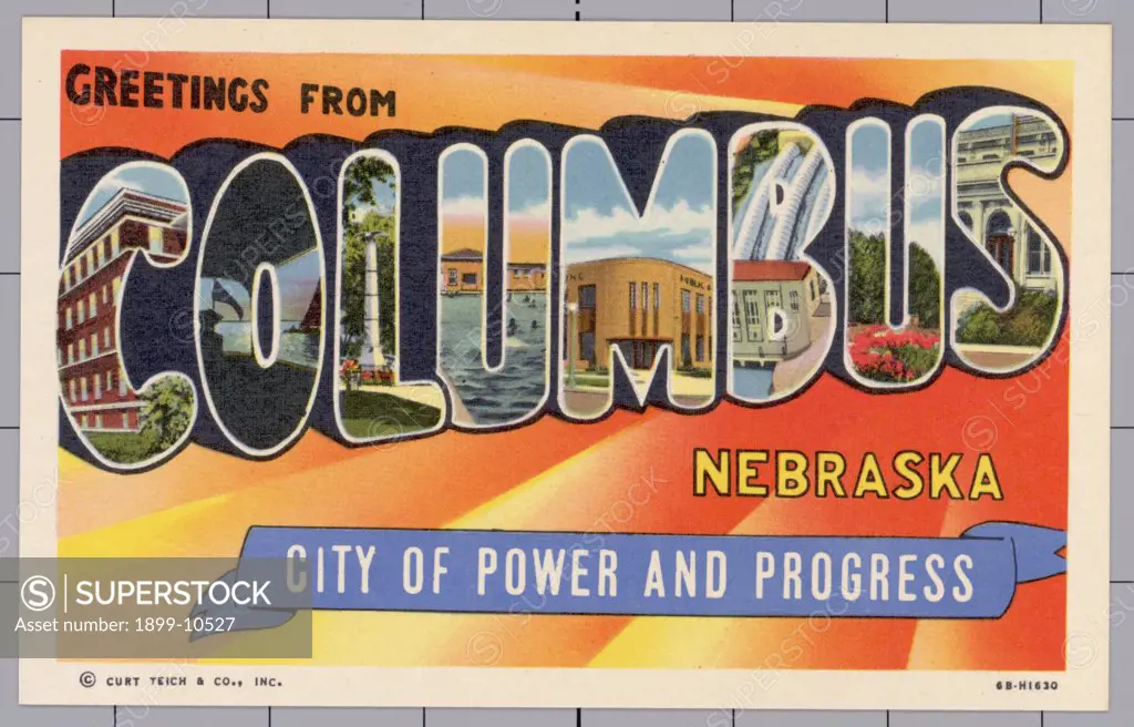 Greeting Card from Columbus, Nebraska. ca. 1946, Columbus, Nebraska, USA, Greeting Card from Columbus, Nebraska 