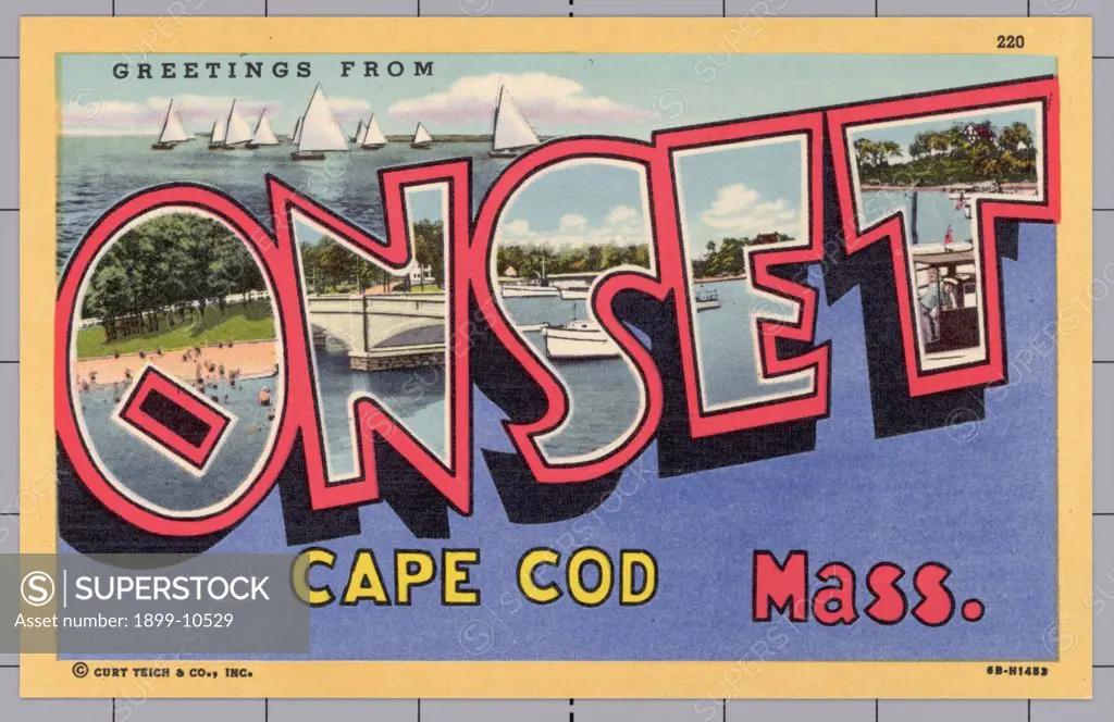 Greeting Card from Onset, Massachusetts. ca. 1946, Onset, Massachusetts, USA, Greeting Card from Onset, Massachusetts 