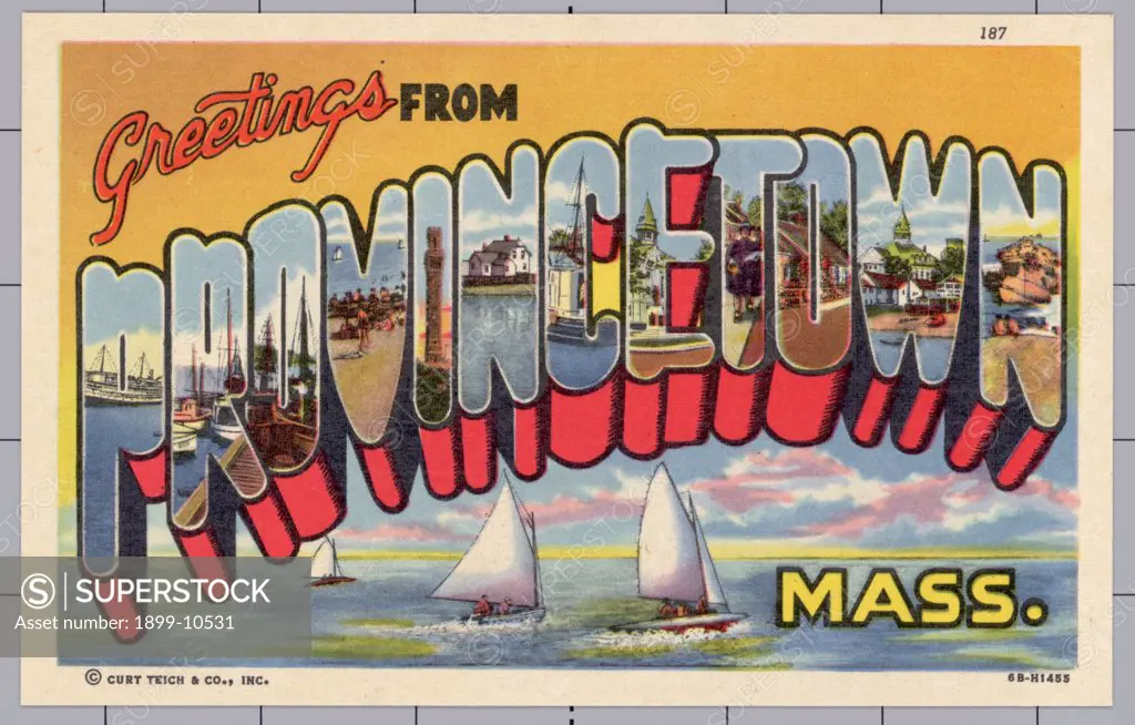 Greeting Card from Provincetown, Massachusetts. ca. 1946, Provincetown, Massachusetts, USA, Greeting Card from Provincetown, Massachusetts 