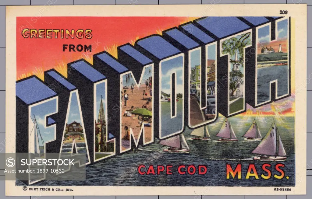 Greeting Card from Falmouth, Massachusetts. ca. 1946, Falmouth, Massachusetts, USA, Greeting Card from Falmouth, Massachusetts 