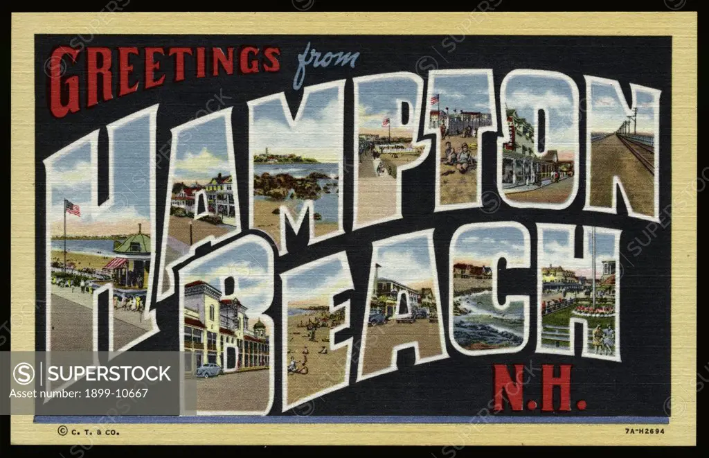 Greeting Card from Hampton Beach, New Hampshire. ca. 1937, Hampton Beach, New Hampshire, USA, Greeting Card from Hampton Beach, New Hampshire 