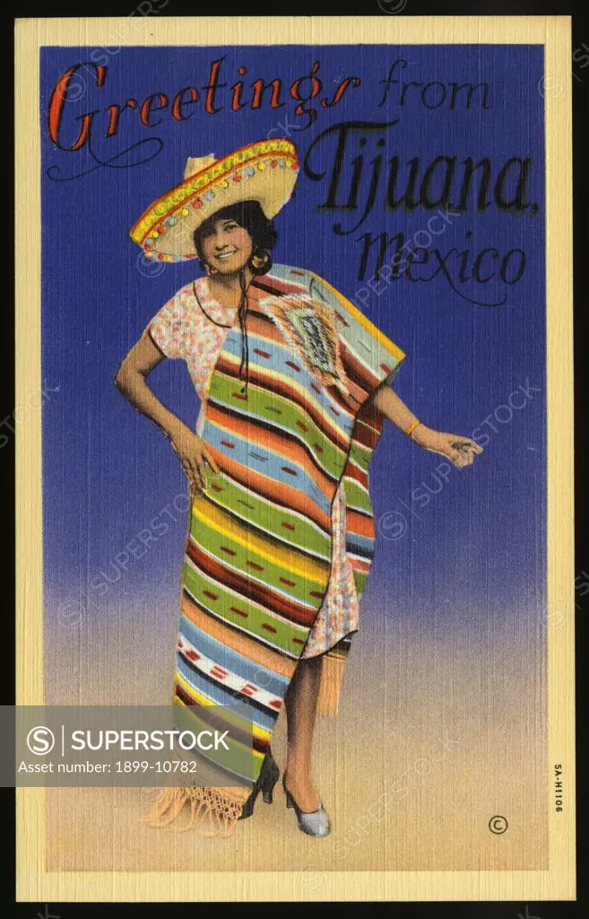 Greeting Card from Tijuana, Mexico. ca. 1935, Tijuana, Mexico, Greeting Card from Tijuana, Mexico 