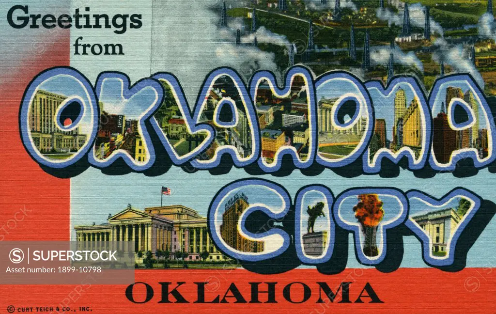 Greeting Card from Oklahoma City. ca. 1944, Oklahoma City, Oklahoma, USA, Greeting Card from Oklahoma City 