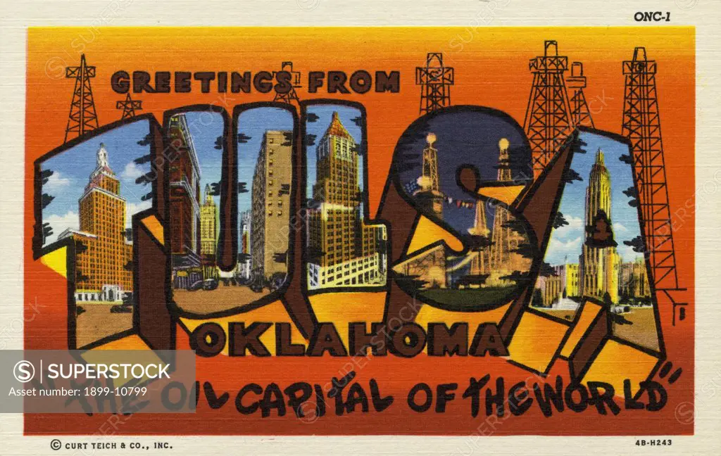 Greeting Card from Tulsa, Oklahoma. ca. 1944, Tulsa, Oklahoma, USA, Greeting Card from Tulsa, Oklahoma 