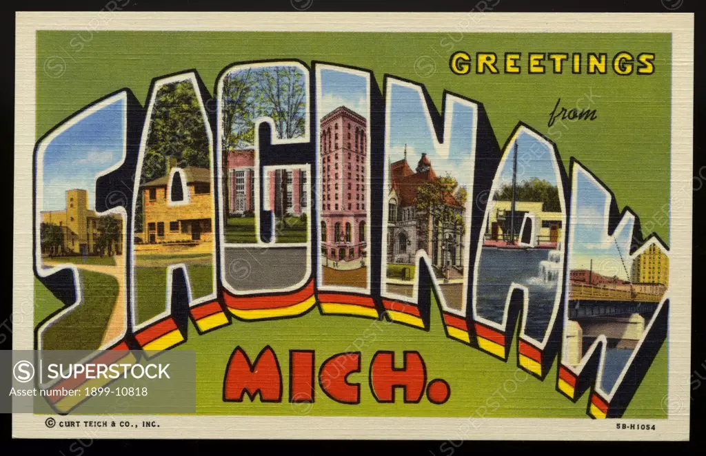 Greeting Card from Saginaw, Michigan. ca. 1945, Saginaw, Michigan, USA, Greeting Card from Saginaw, Michigan 