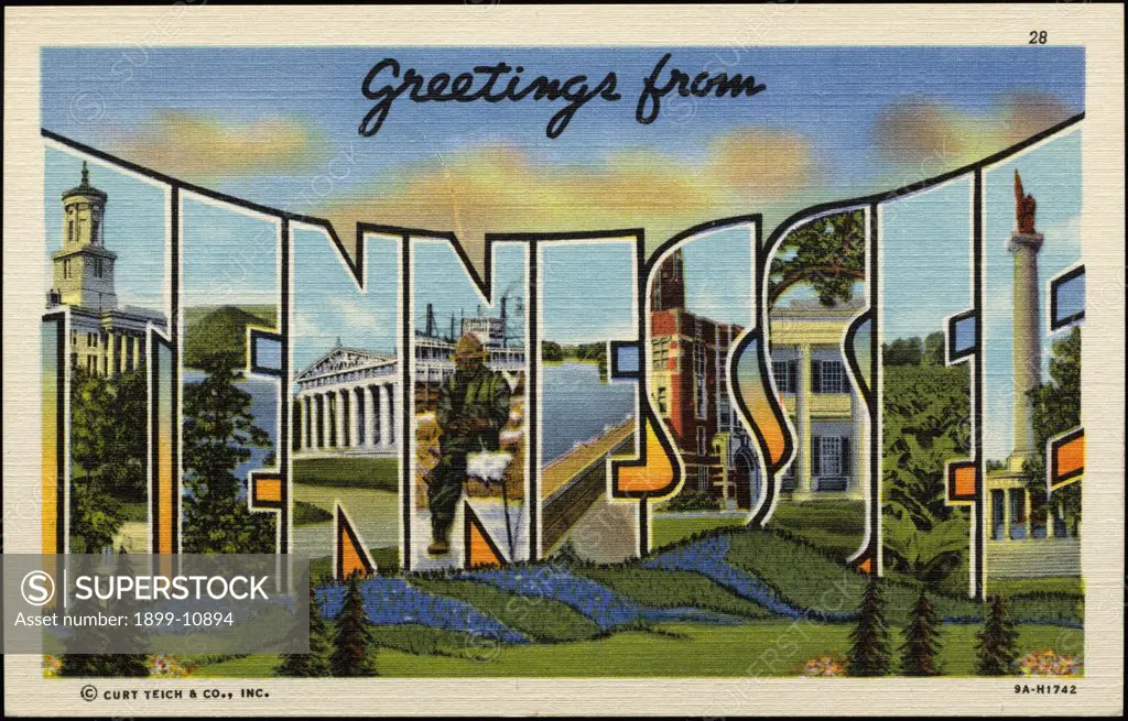 Greeting Card from Tennessee. ca. 1939, Tennessee, USA, Greeting Card from Tennessee 