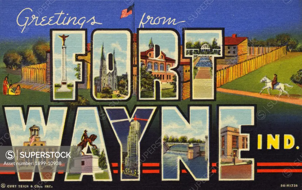 Greeting Card from Fort Wayne, Indiana. ca. 1939, Fort Wayne, Indiana, USA, Greeting Card from Fort Wayne, Indiana 
