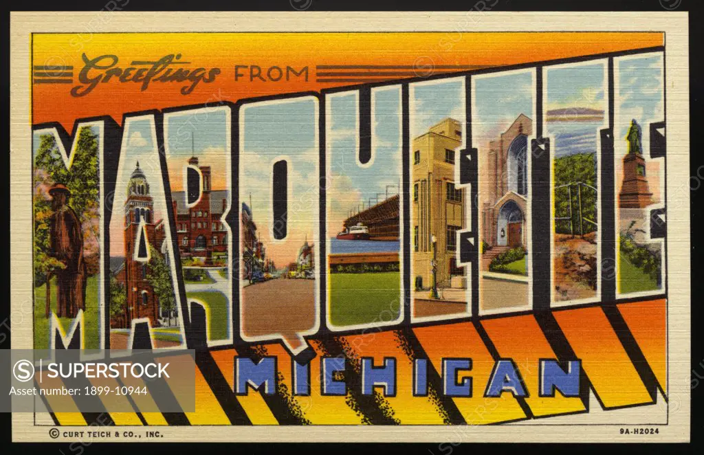 Greeting Card from Marquette, Michigan. ca. 1939, Marquette, Michigan, USA, Greeting Card from Marquette, Michigan 