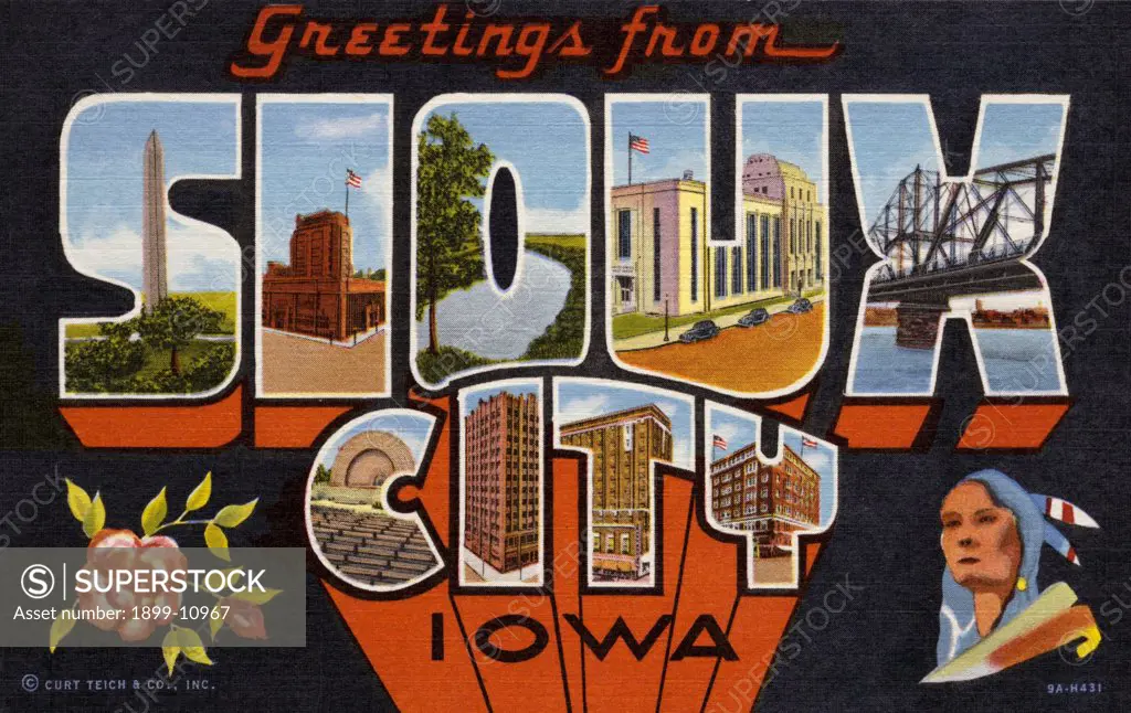 Greeting Card from Sioux City, Iowa. ca. 1939, Sioux City, Iowa, USA, Greeting Card from Sioux City, Iowa 