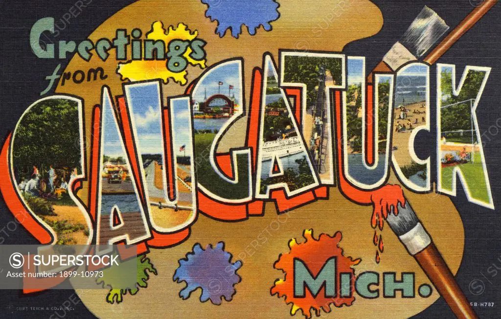 Greeting Card from Saugatuck, Michigan. ca. 1946, Saugatuck, Michigan, USA, Greeting Card from Saugatuck, Michigan 