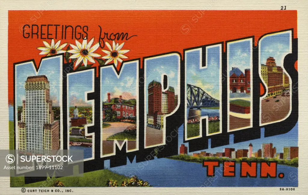 Greeting Card from Memphis. ca. 1939, Memphis, Tennessee, USA, Greeting Card from Memphis 