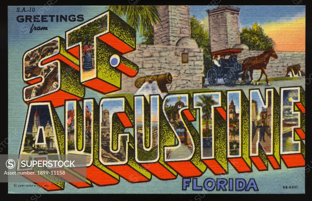 Greeting Card from Florida. ca. 1948, Saint Augustine, Florida, USA, Greeting Card from Florida 