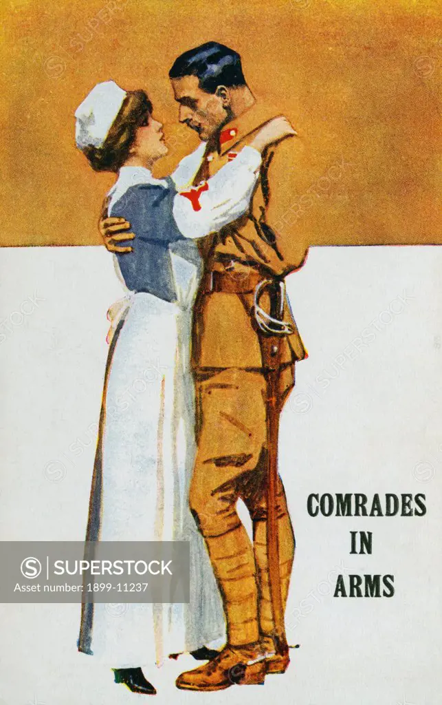 Comrades Hugging. ca. 1899-1915, COMRADES IN ARMS 