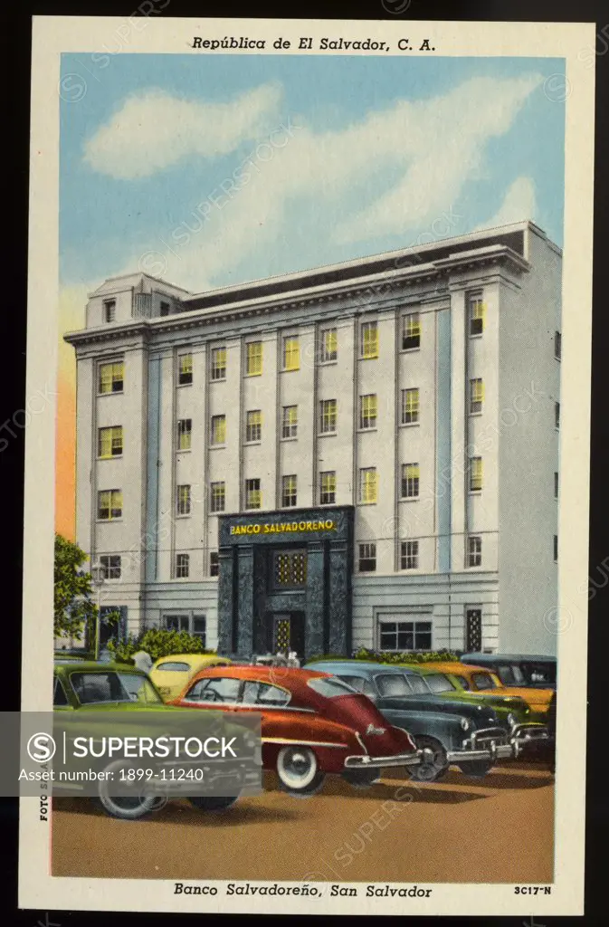 Banco Salvadoreno. ca. 1953, San Salvador, El Salvador, Republica de El Salvador, C.A. Banco Salvadoreno, San Salvador 