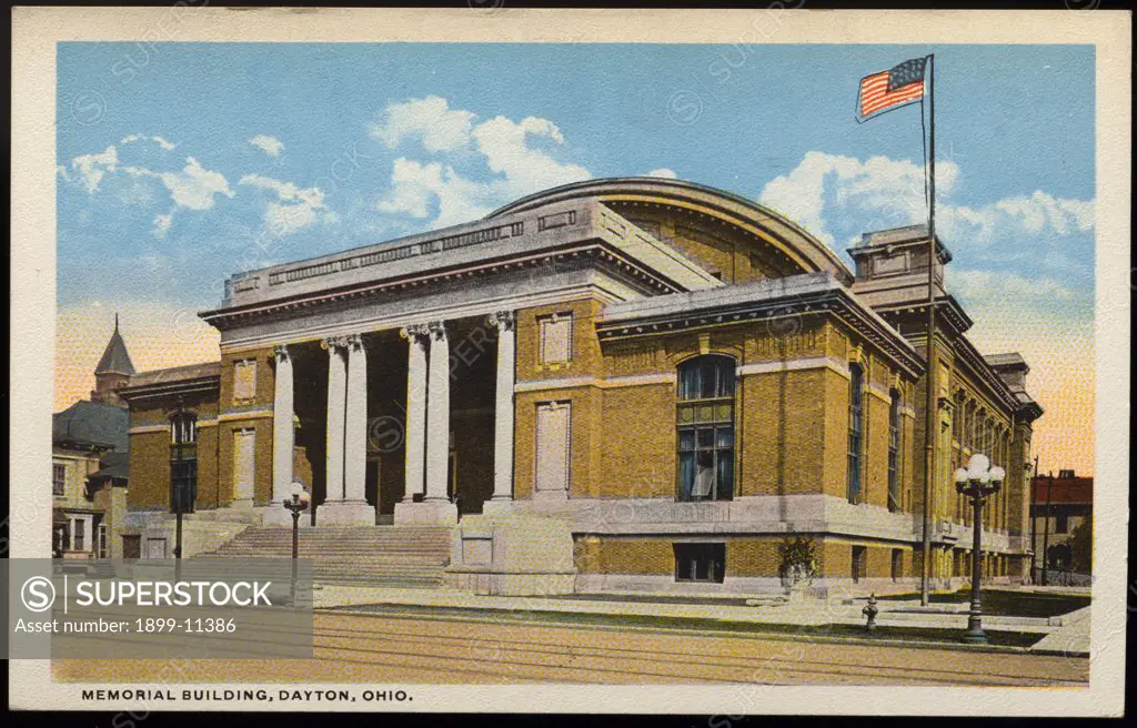 Postcard of Memorial Building. ca. 1908-1910, MEMORIAL BUILDING, DAYTON, OHIO. 