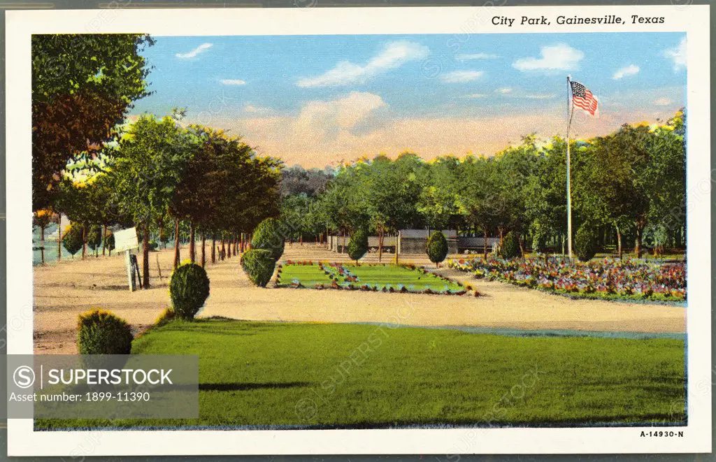 Postcard of City Park. ca. 1908-1910, City Park, Gainesville, Texas 