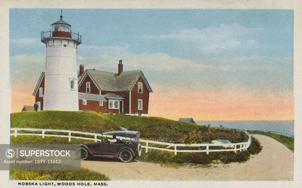 Postcard of Nobska Light. ca. 1919, Nobska Light, Woods Hole, Mass. 