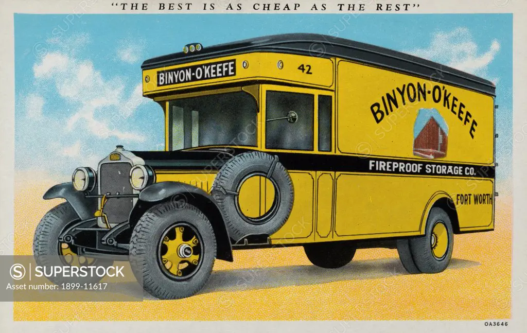 Postcard of a Binyon-O'Keefe Truck. ca. 1930, 'The Best is as Cheap as the Rest' 
