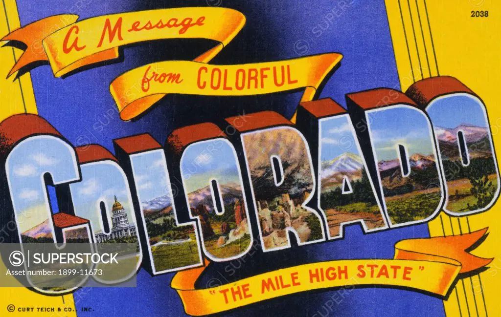 Postcard of Colorado. ca. 1940, Postcard of Colorado 