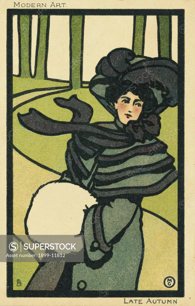 Modern Art: Late Autumn Postcard. ca. 1903, Modern Art: Late Autumn Postcard 