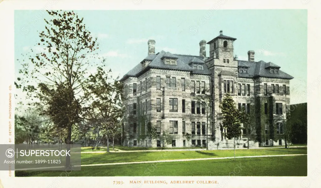Main Building, Adelbert College Postcard. 1903, Main Building, Adelbert College Postcard 