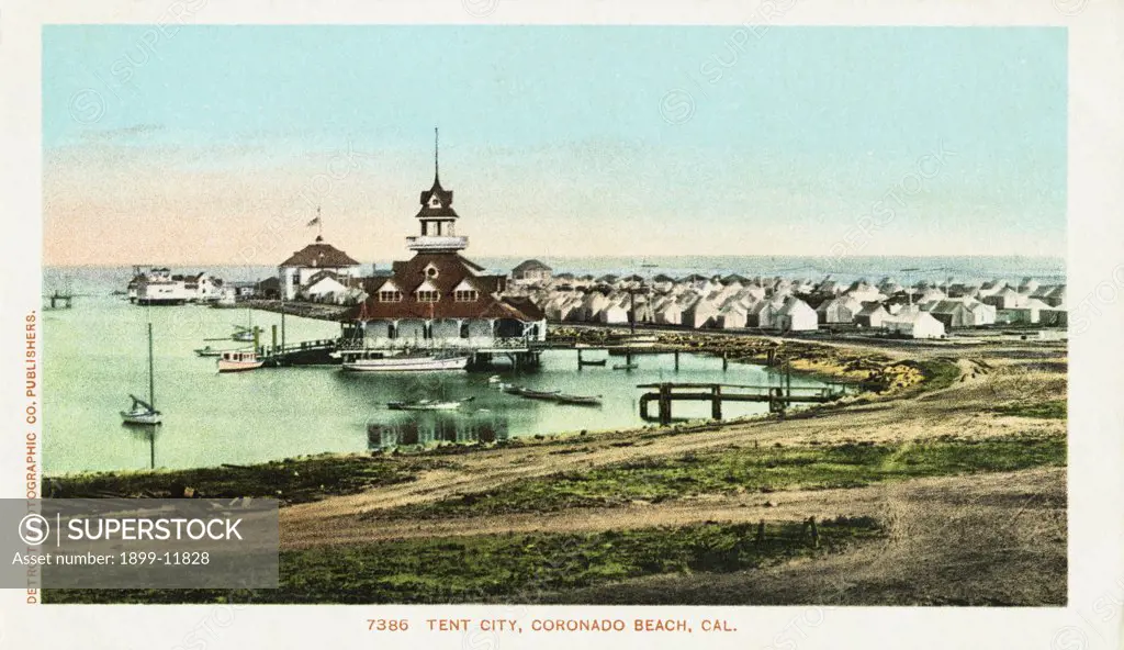 Tent City, Coronado Beach, Cal. Postcard. ca. 1901, Tent City, Coronado Beach, Cal. Postcard 