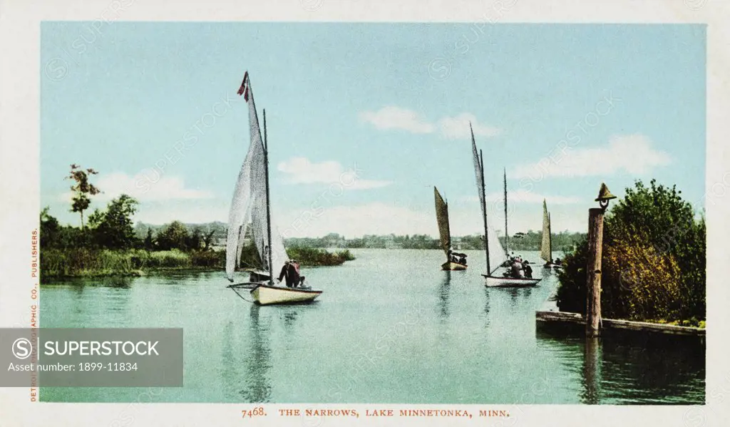 The Narrows, Lake Minnetonka, Minn. Postcard. ca. 1904, The Narrows, Lake Minnetonka, Minn. Postcard 