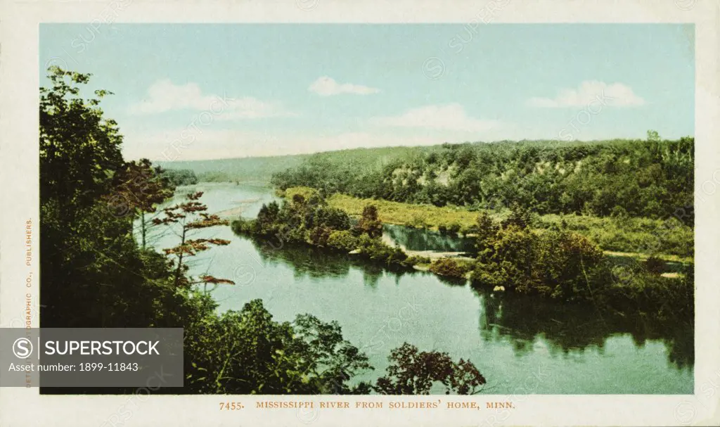 Mississippi River from Soldiers' Home, Minn. Postcard. ca. 1903, Mississippi River from Soldiers' Home, Minn. Postcard 