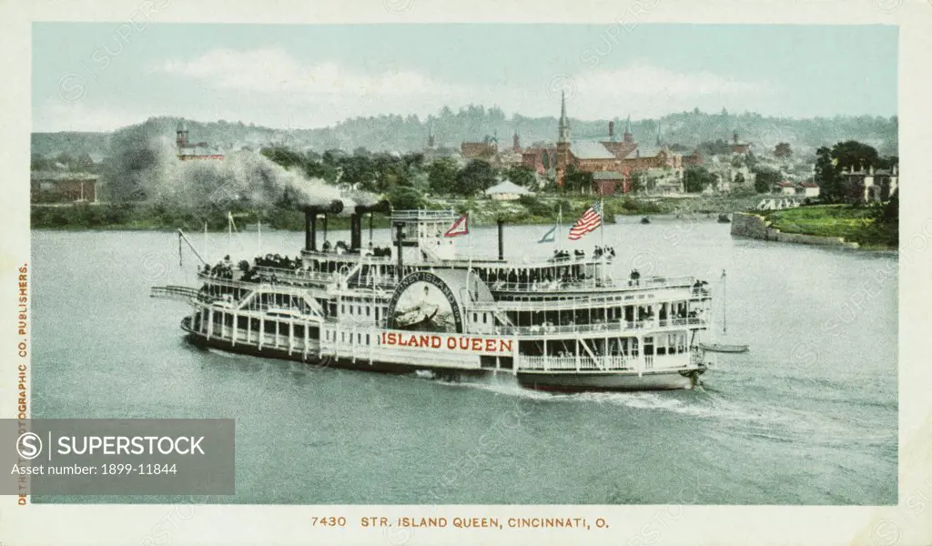 Str. Island Queen, Cincinnati, O. Postcard. 1903, Str. Island Queen, Cincinnati, O. Postcard 