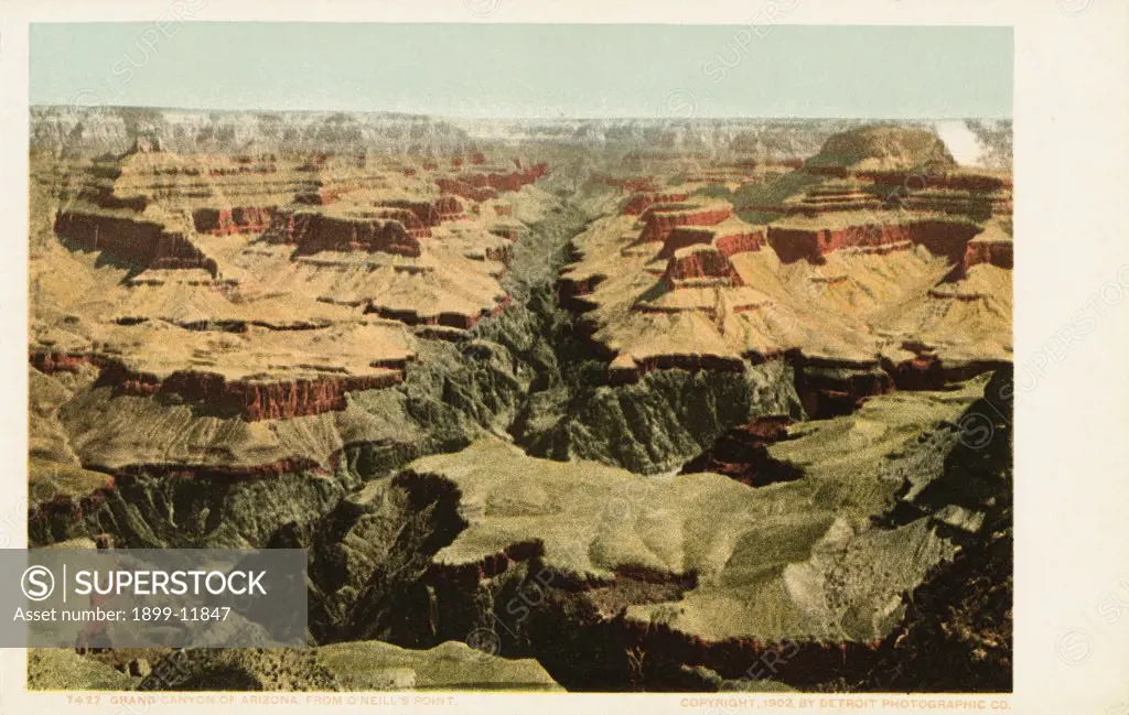 Postcard Showing Grand Canyon of Arizona from O'Neill's Point. 1902, Postcard Showing Grand Canyon of Arizona from O'Neill's Point 