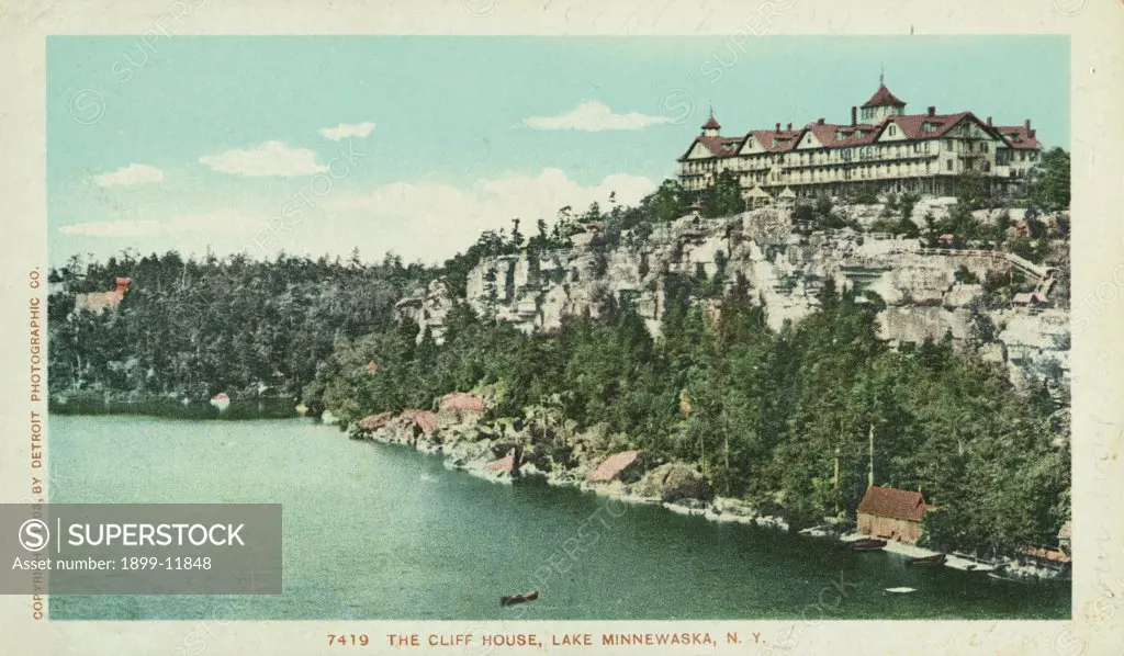 The Cliff House, Lake Minnewaska, N.Y. Postcard. 1903, The Cliff House, Lake Minnewaska, N.Y. Postcard 