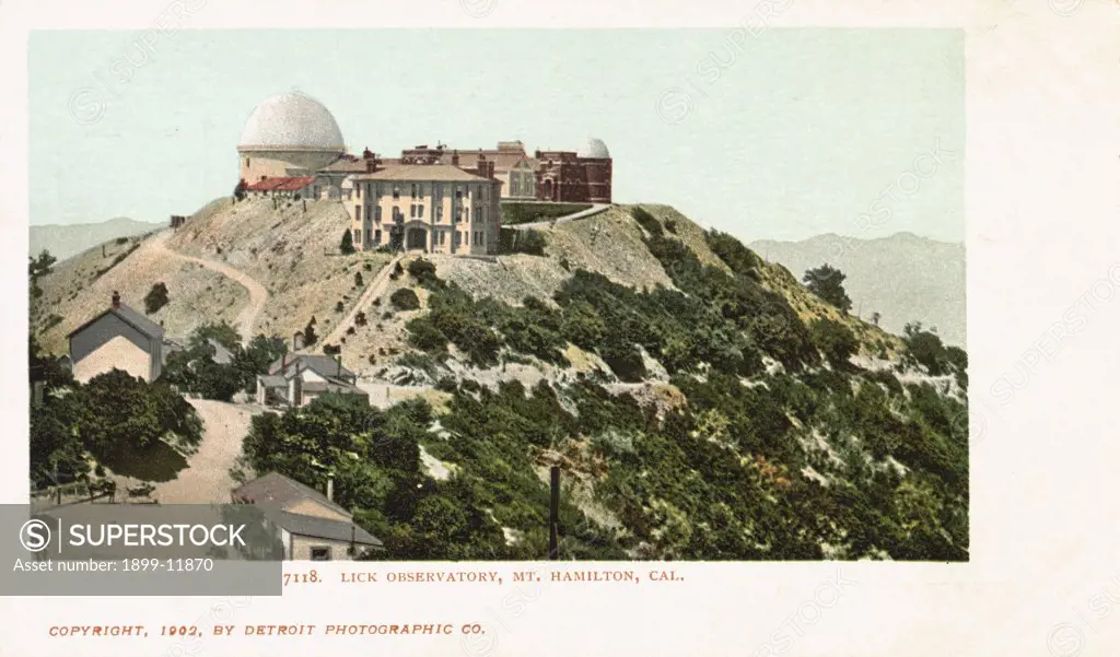 Lick Observatory, Mt. Hamilton, Cal. Postcard. 1902, Lick Observatory, Mt. Hamilton, Cal. Postcard 
