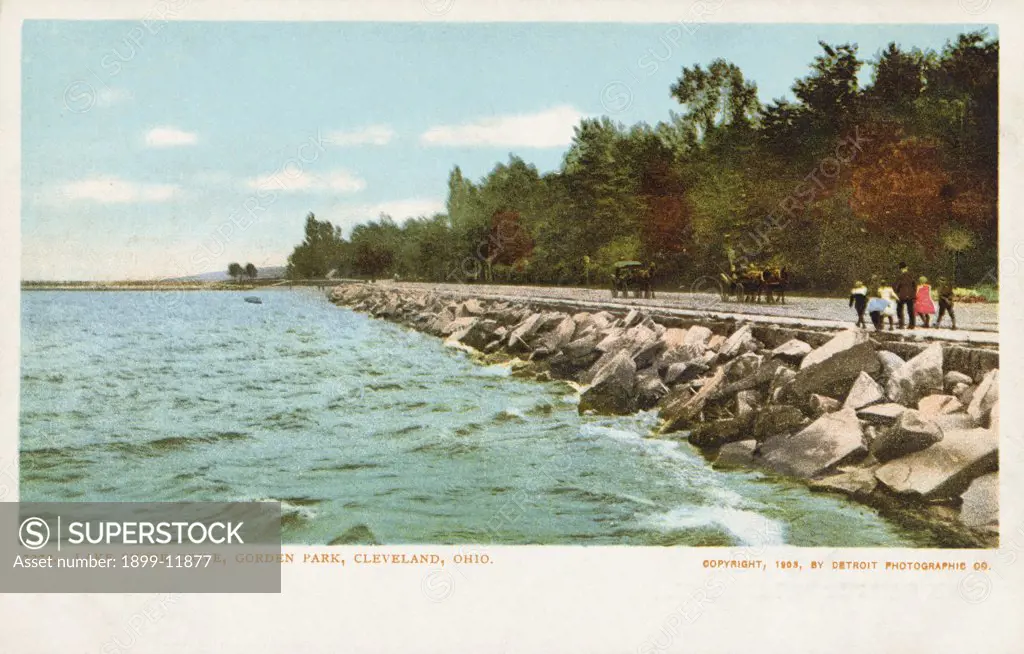 Lake Shore Drive, Gorden Park, Cleveland, Ohio Postcard. 1903, Lake Shore Drive, Gorden Park, Cleveland, Ohio Postcard 