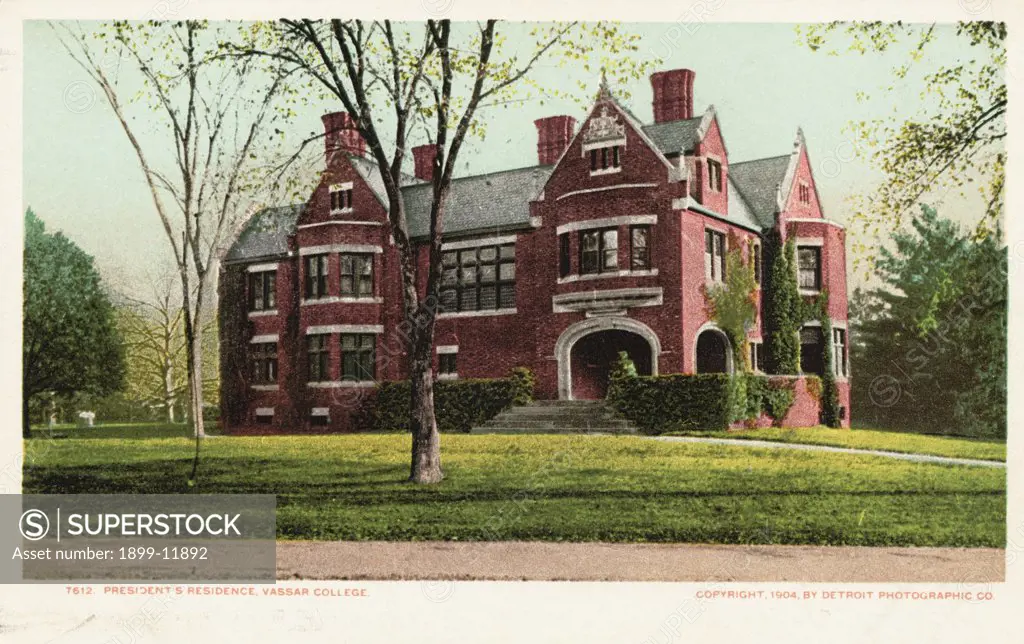The President's Residence, Vassar College Postcard. ca. 1904, The President's Residence, Vassar College Postcard 