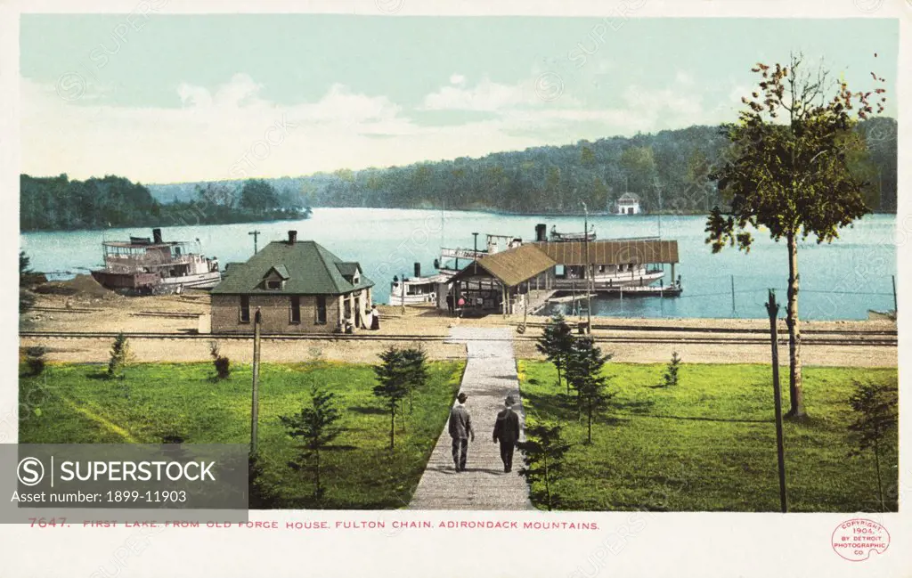 First Lake, from Old Forge House Postcard. ca. 1904, First Lake, from Old Forge House Postcard 
