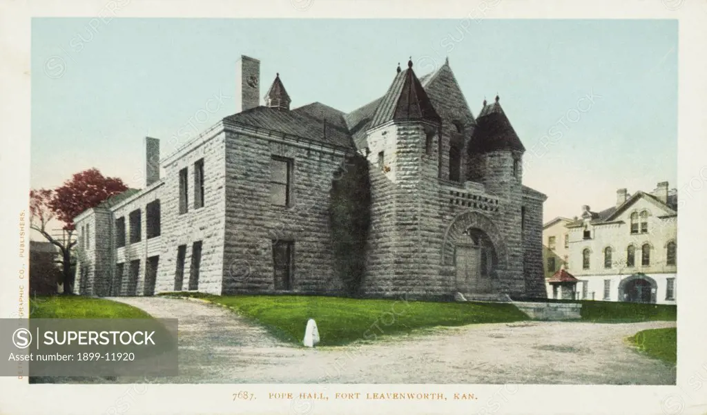 Pope Hall, Fort Leavenworth, Kan. Postcard. ca. 1903, Pope Hall, Fort Leavenworth, Kan. Postcard 