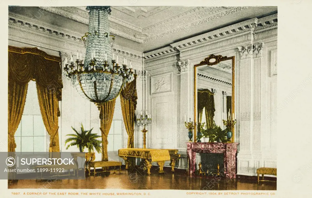 A Corner of the East Room, the White House, Washington, D.C. Postcard. 1904, A Corner of the East Room, the White House, Washington, D.C. Postcard 